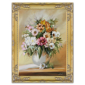 Obraz bukiet mieszanych kwiatów 64x84cm