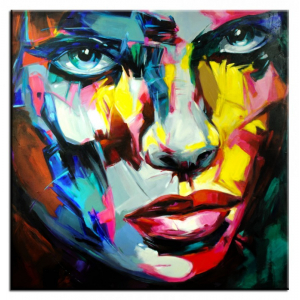 Obraz Francoise Nielly abstrakcja twarz 90x90cm