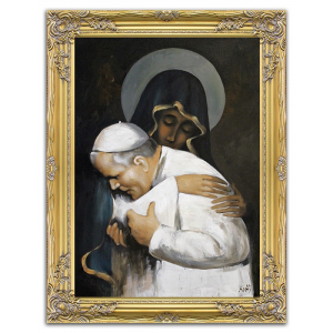 Obraz Matka Boska z Papieżem 75x105cm