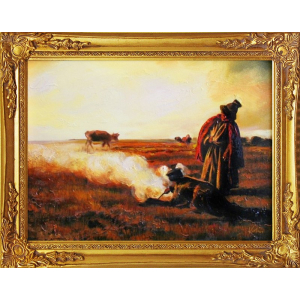 Obraz Józef Chełmoński Jesień dym 37x47cm