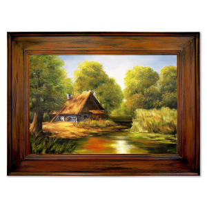 Obraz pejzaż chatka 85x115cm