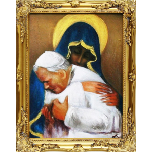 Obraz Jan Paweł II z Maryją 37x47cm