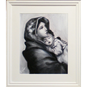 Obraz Maryja niepokalana niewiasta z dzieciątkiem 27x32cm