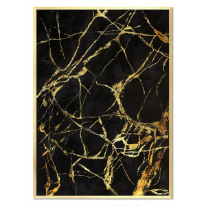Obraz abstrakcja czerń złoto 53x73cm