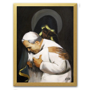 Obraz Papież z Matką Boską 33x43cm