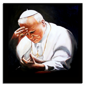 Obraz Jan Paweł II czytający 60x60cm
