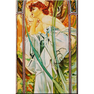 Obraz Alfons Mucha Pory dnia fragment 60x90cm