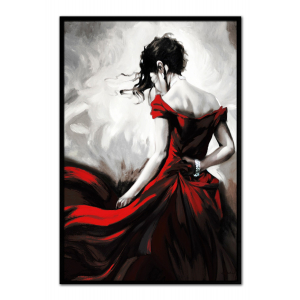 Obraz tancerka w czerwieni 63x93cm