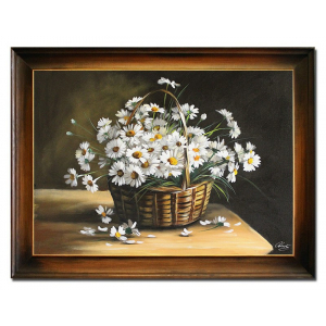 Obraz kwiaty stokrotki w wazonie 64x84cm